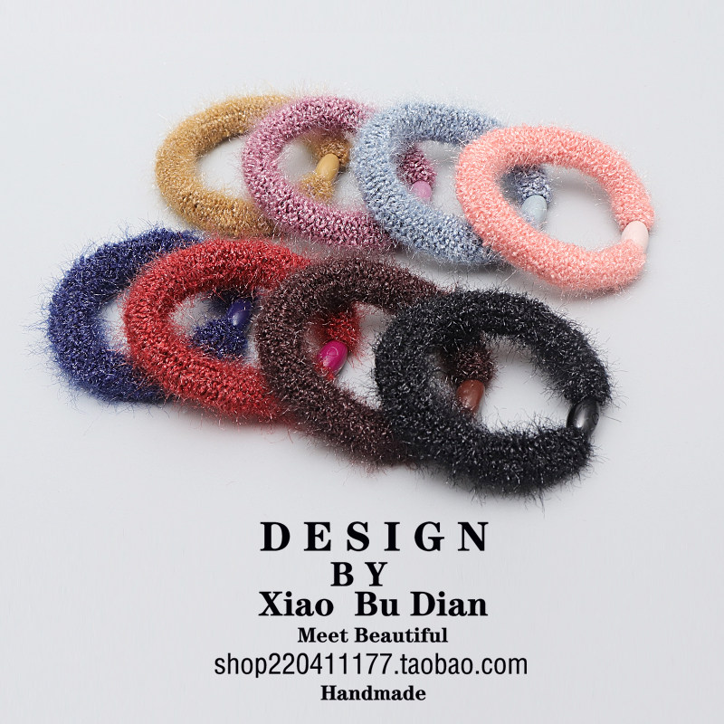 Thicken plus coarse adult rubber gluten hair ring Korea high elastic leather gluten female zuckless hair-free ring hair ring minimalist hair ring