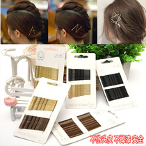 Korean hair clip black word clip Studio hair accessories bangs hair hair clip Golden hair clip wave steel clip does not drop paint