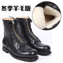 3516 factory winter wool 78 type flying boots leather zipper pilot cotton boots plus velvet warm high-top fur shoes