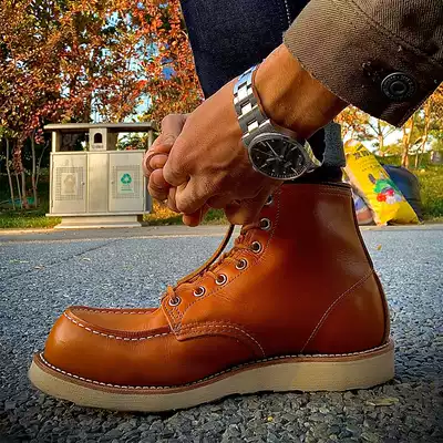 Goodyear handmade 875 overfitting boots leather American vintage Martin boots locomotive boots short boots outdoor casual men's boots