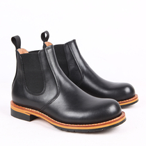 Vintage round head Chelsea boots genuine leather high-top submarine shoes Goodyear tooling boots Martin boots casual mens shoes