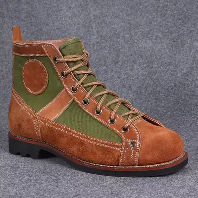 65 Paratrooper boots Classic retro short face tooling boots skydiving boots High tube flip fur shoes Outdoor boots Desert boots