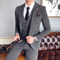 Autumn new suit suit men handsome casual business professional dress suit three-piece slim Korean trend