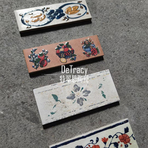 Pastoral Mediterranean American retro kitchen bathroom waistline waveguide line antique brick pattern tiles matte long strip tiles