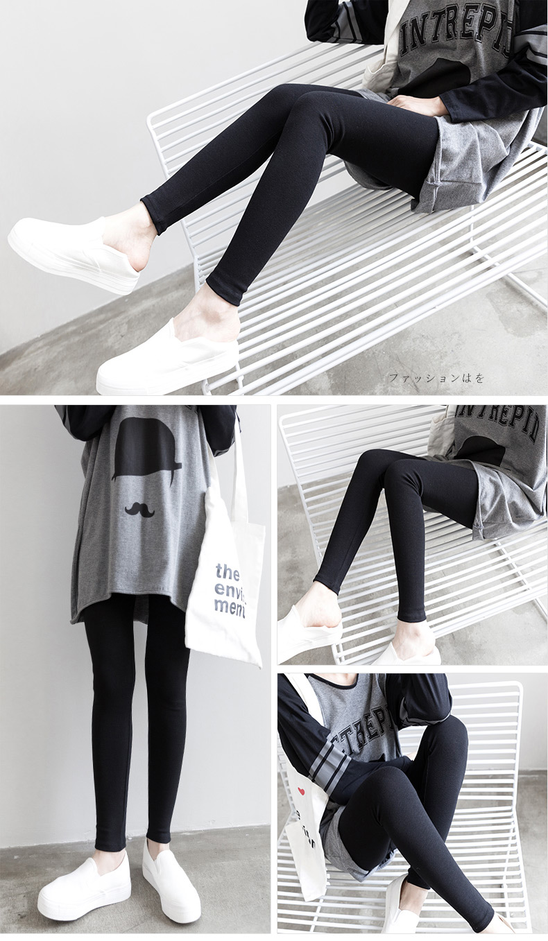 Quần legging modal nữ mặc mùa thu và mùa đông mỏng phần chín điểm kích thước lớn là quần thun co giãn mỏng quần cotton mùa thu quần quần jean đen nữ