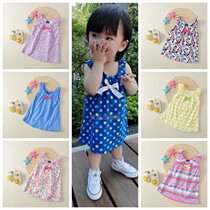 Girls pure cotton one-piece dress Summer new baby Baby full cotton vest skirt Skirt Princess Skirt 0-4 years old