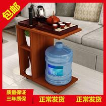 Coffee table Table Tea set with kettle Small removable tea table Simple trolley Wooden living room with pulleys
