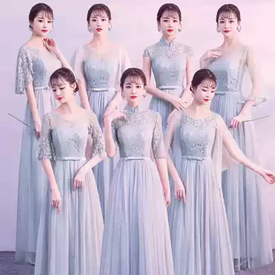 2021 bridesmaid bridesmaid dress conservative not backless long version female Chinese style sister Group dress long dress fairy temperament