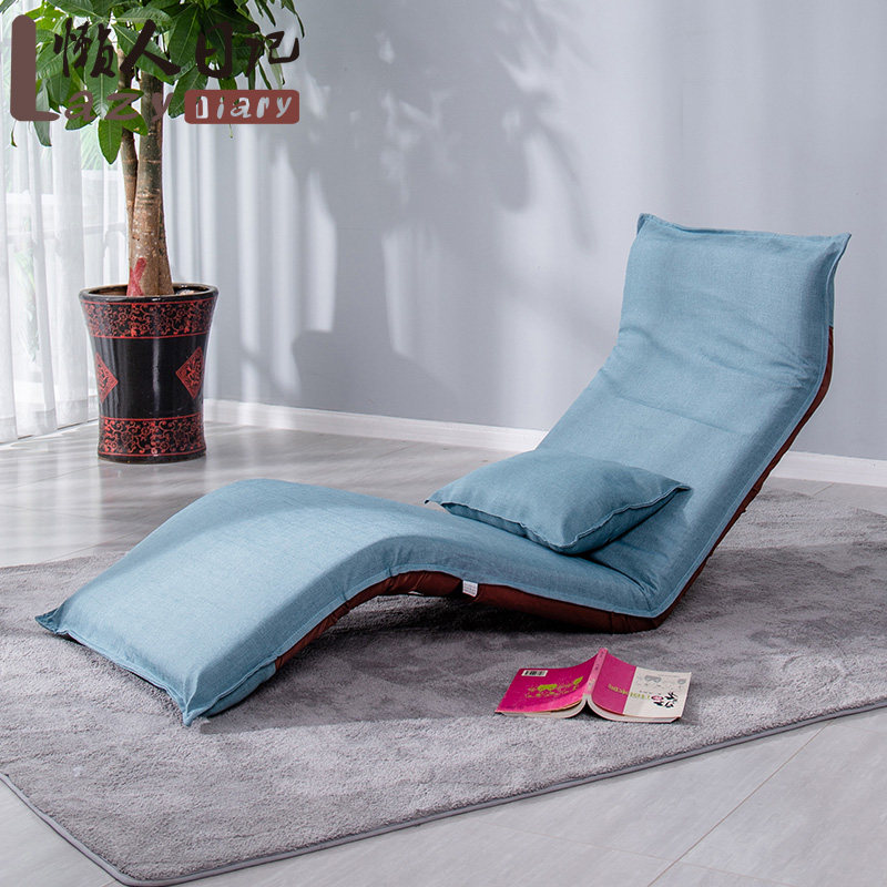 Reclining Chair Sloth Sofa Single tatami tatami lengthened folding and washable Floating Window Chair Casual Backrest Day Style Fabric Bed