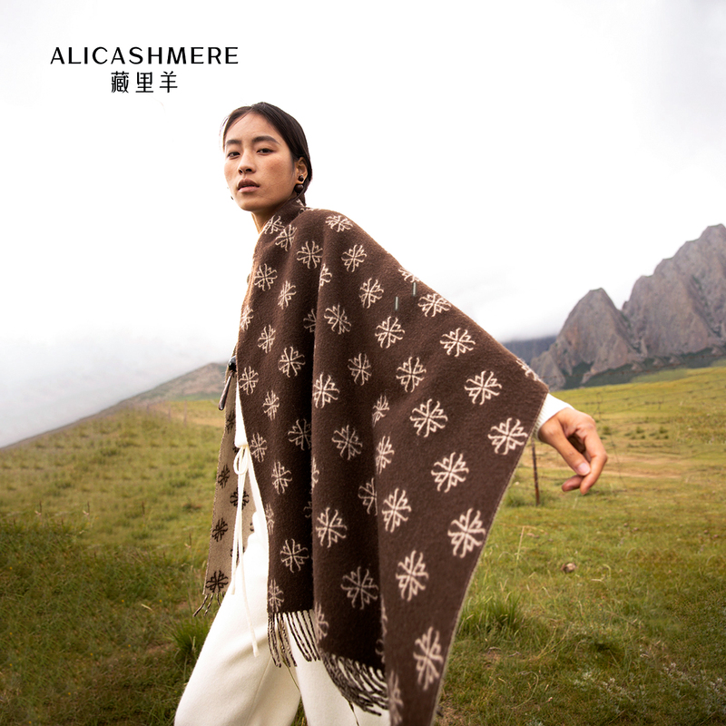 Zangli Sheep [Original Sheep Breed] Extraordinary Work Royal Noble Luxury Old Money Double-Sided Cashmere Shawl M1968
