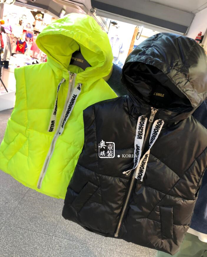 Spot South Korea imported children's clothing 2019 winter clothing new boys girls Even cap cotton Machia children thicken Machia 11