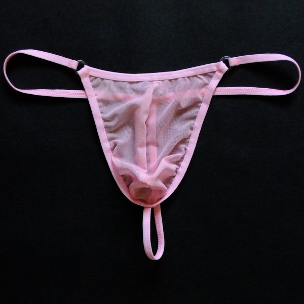Quần nam Thong Sexy T Quần nam lưới trong suốt Thắt lưng túi thấp phối cảnh Fine Slim Thin Hips T-327 quần lót nam dành cho tuổi 12