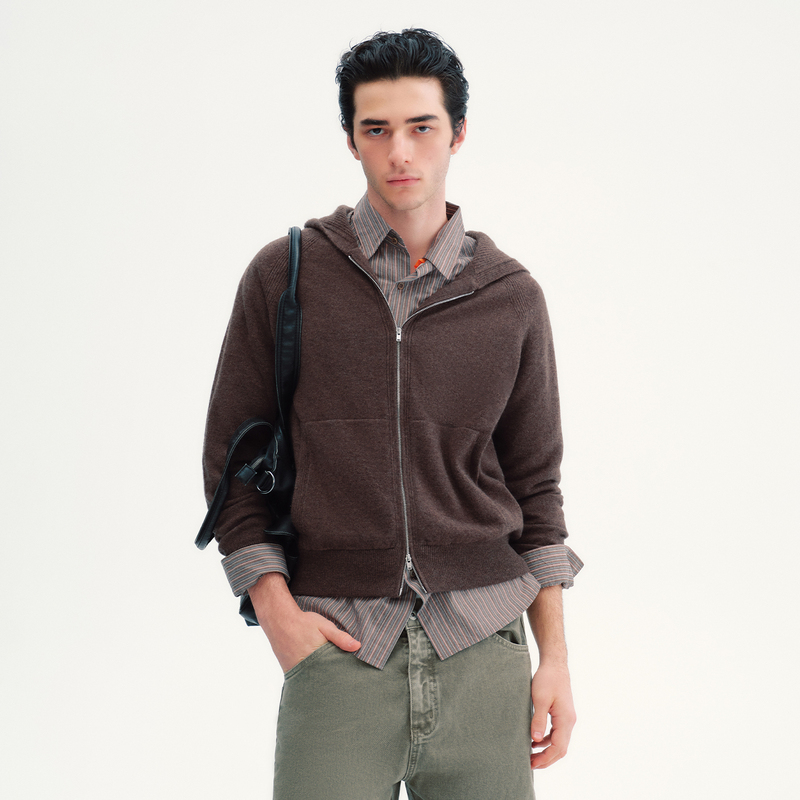 Cat and Mouse 26Aw 100% Merino Wool Zipper Hoodie Sweatshirt Men's Short Top Autumn and Winter Cat and Mouse 26Aw 100% Merino Wool Zipper Hoodie Sweatshirt Men's Short Top Autumn and Winter