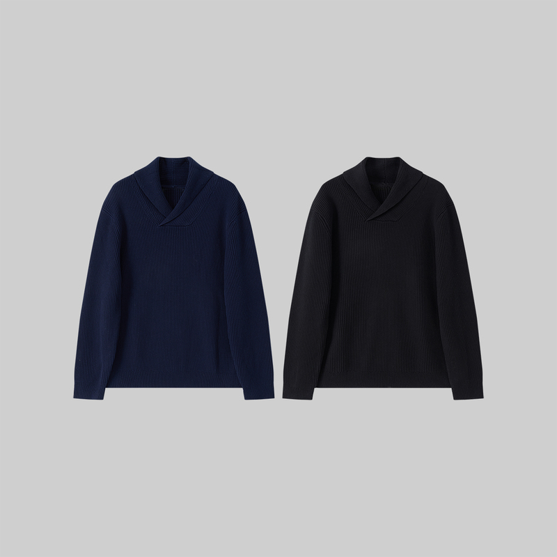 Cat and Mouse 25Aw 100% Pure Cotton Green Collar Knit Pullover Sweater Old Money New Rich Style