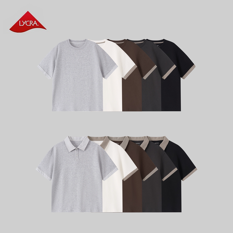 Cat and Mouse 25Ss Dupont Red Label Lycra Blended Lyocell Houndstooth Air Layer Polo Short-Sleeved T-Shirt