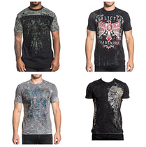 Affiction mens Short Seleeve Graphic T-Shirt pure cotton T-shirt CAT