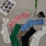 Nick Nops с двойной вышивкой сплошные цветные носки белые простые конфеты -ролевые нишевые женские носки Японские кучи тонкие