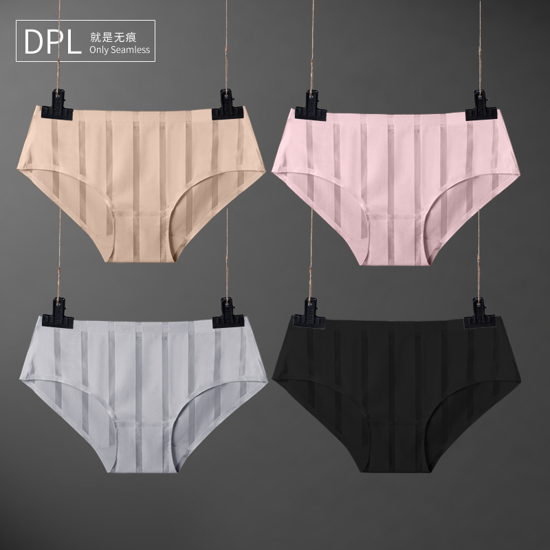 DPL sọc womens quần lót hoàn toàn thoải mái băng lụa một mảnh đáy tam giác bông cô gái thở sexy.