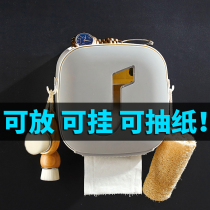 Handpaper box toilet paper box toilet paper box Non-punching tissue box rack toilet paper rack wall-mounted large roll paper box