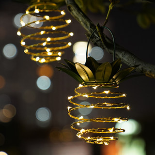 Solar Garden Lights, Home Led Copper Wire Pendant Lights, Landscape Lights, Pineapple Lights, Outdoor Waterproof Pineapple Hanging Lights