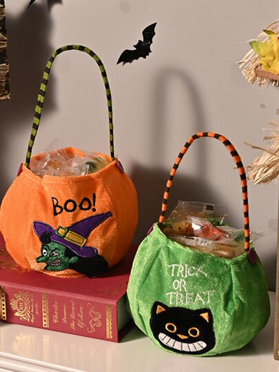 Halloween candy bag, decorative portable pumpkin bag, kindergarten children's candy scene arrangement gift bag cloth bag