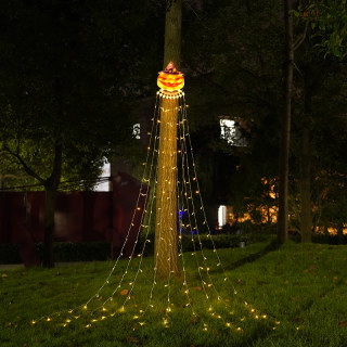 Halloween Decorations: Scary Spider Webs, Skeleton Decorations, Pumpkin Atmosphere String Lights, Props, Hanging Ornaments, Scene Setup