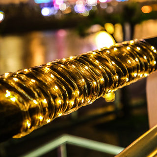 Solar Tube String Lights with Leather Tube Lights, Waterproof Lights, Decorative Lights, Colorful Lights, Special for Lighting