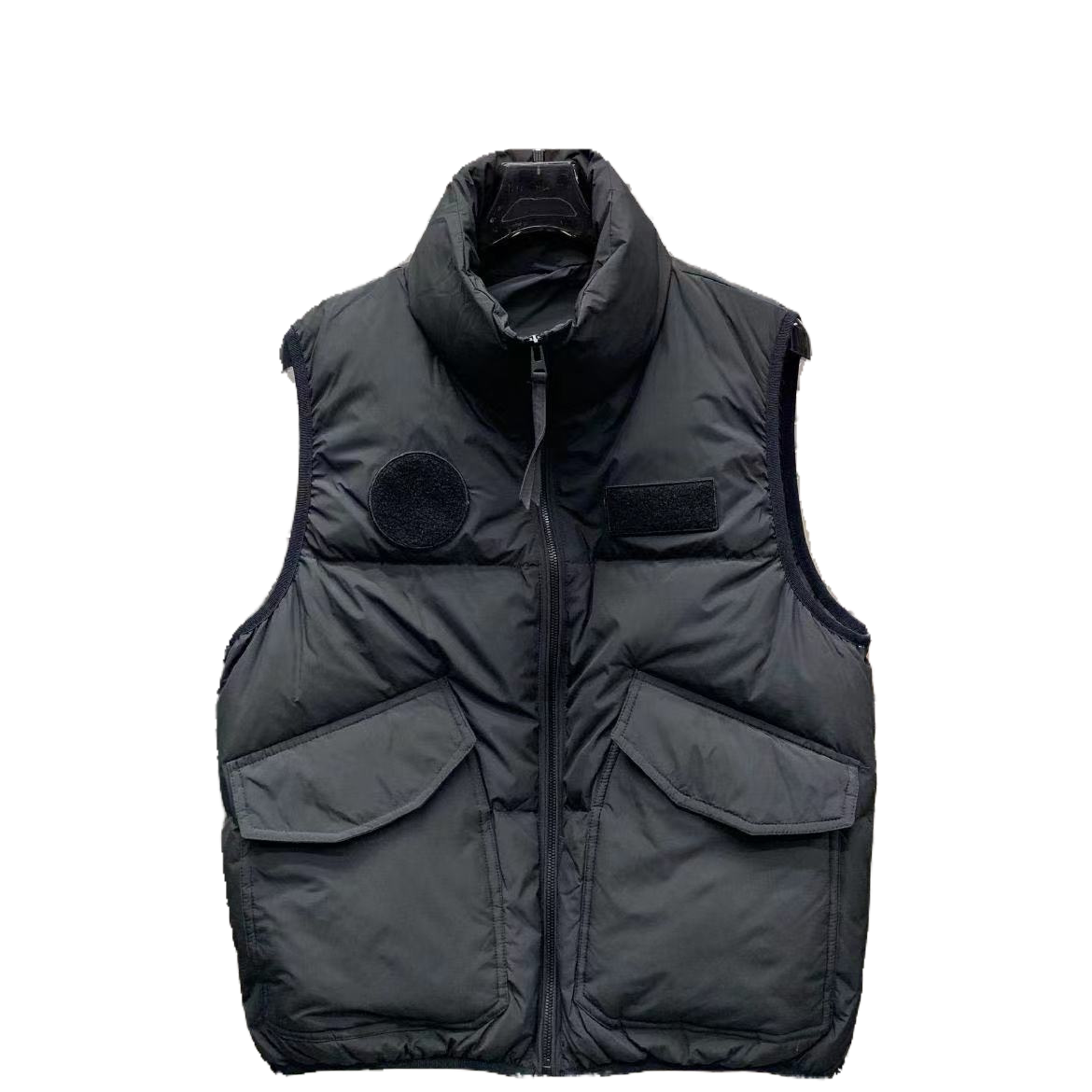 2022 autumn and winter new stand-up collar solid color down vest Korean version slim short pocket white duck down vest men