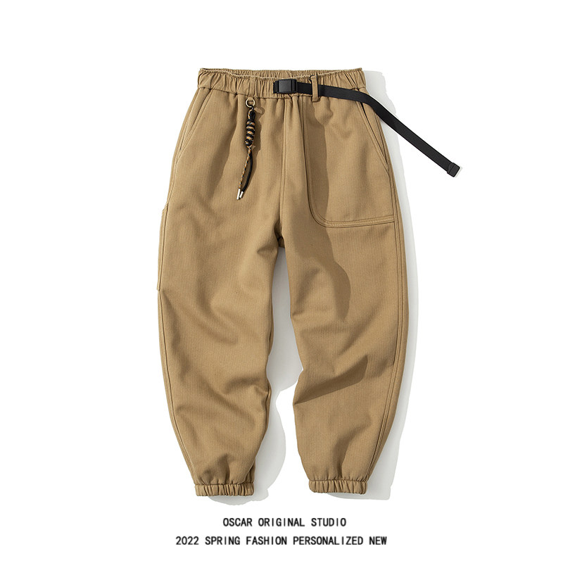 Japanese Spring Retro Cotton Washed Beamed Overalls Men's Tide Brand Loose All-Match Harem Casual Pants