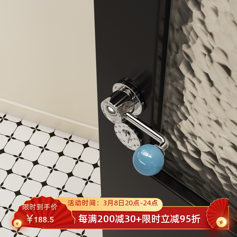 モラン フレンチ ミニマリスト ボール ドア ハンドル シルバー ホワイト マグネット サイレント レトロ 木製 ホーム ドア ロック