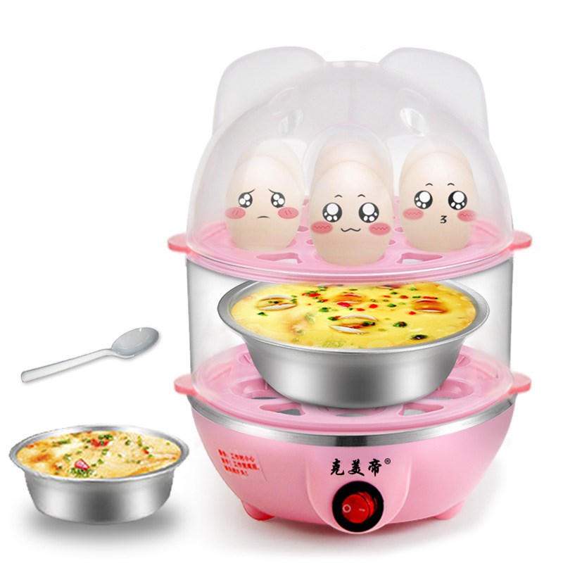 Máy đánh trứng đa năng hai lớp nhỏ bằng thép không gỉ hấp trứng máy tự động tắt nguồn. Hấp trứng hấp - Nồi trứng ca nấu mì kiêm nồi lẩu mini