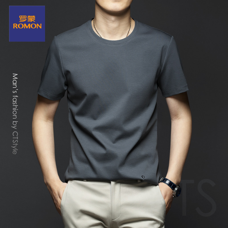 Lomon Tide Ice Film Men 2022 new round - sleeved short - sleeved T - shirt pure cotton tide