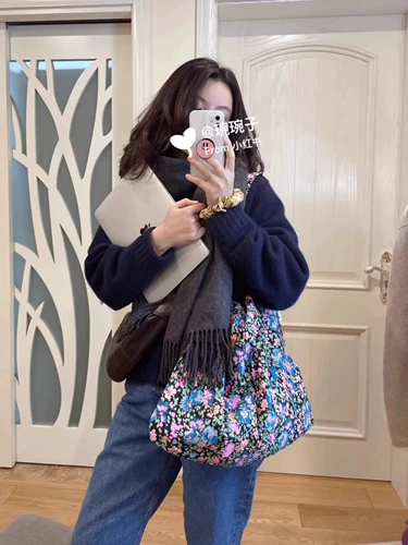 [Официальный прямой оператор] Южная Корея Эмис Плековая сумка и сумка для покупок с цветочным