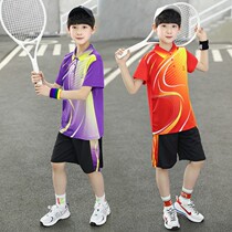 Children badminton suit Summer suit Boys and girls training sportswear Short sleeve table tennis tennis quick-drying jersey