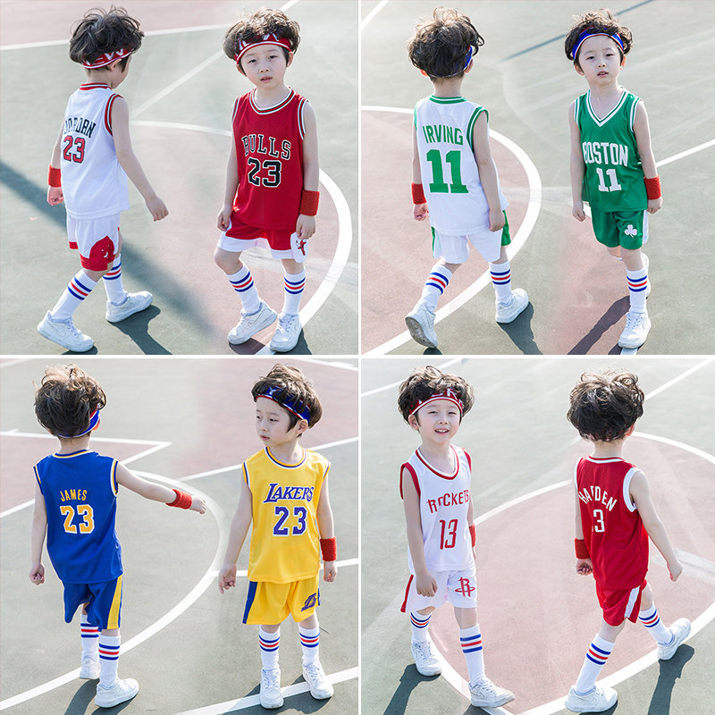 Cosby basketball suit children's sports suit Summer clothes boys girls' training ball clothes kindergarten performance match jersey