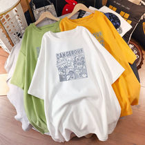 Pregnant women T - shirt cotton summer dress loose blouse blouse short sleeve long summer pregnant woman tops 200 pounds