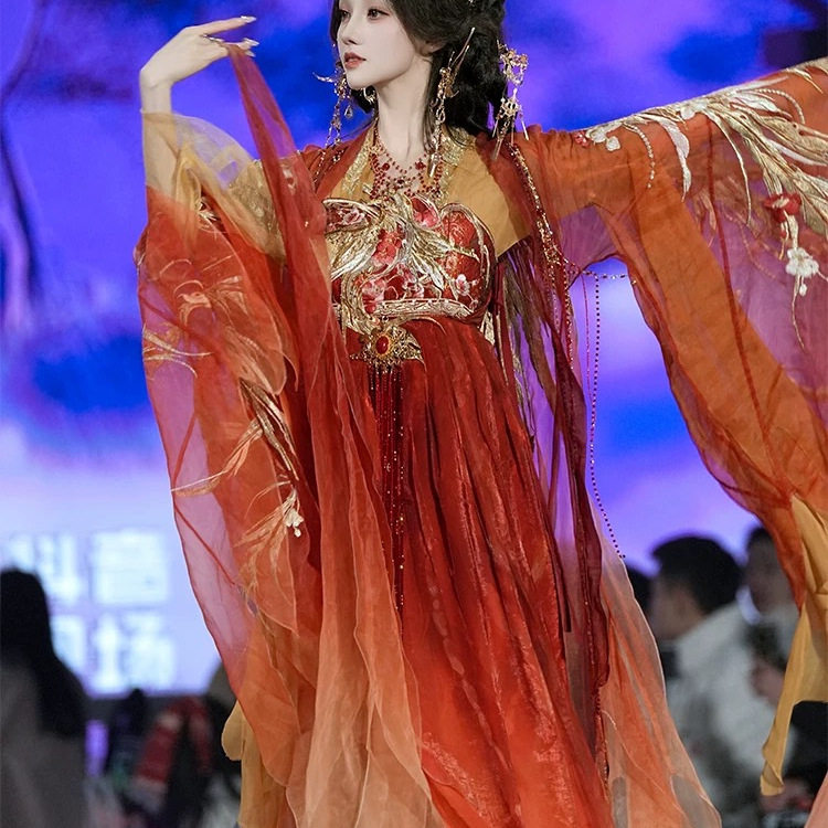 唐制汉服女【九天玄女】精工刺绣大袖衫：春日国风大典走秀款，美出新