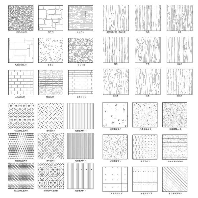 Architectural Textures 4 Categories 36 Types of Material Modules Concrete Stone Metal Wood Ai Source Files Drag and Use Directly