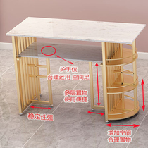 High-end light luxury nail table Net red double marble countertop Nail table table and chair set combination double three people