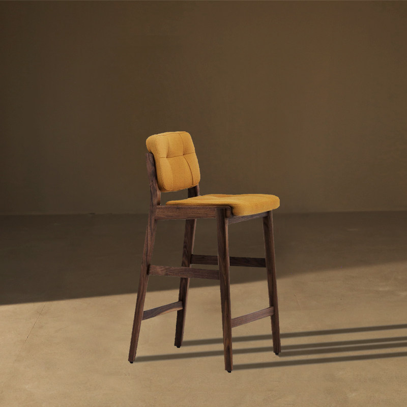 Solid Wood Bar Table Chair Modern Minima Bar Chair Backrest High Footstool Light Extravagant Bar Stool Front Desk High Chair Home