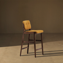 Solid wood bar chair modern simple bar chair backrest high stool light luxury bar stool front chair home