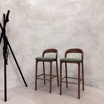 Bar chair modern minimalist bar chair solid wood bar stool black walnut bar stool front high chair home