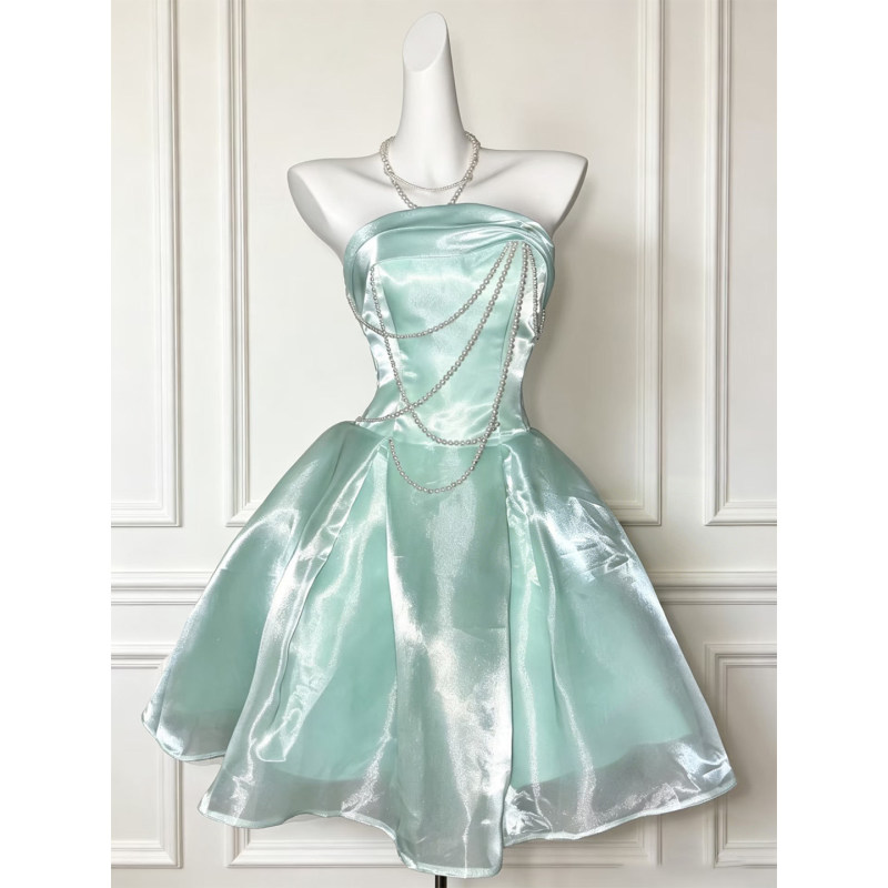 Banquet Evening Dress for Women 2026 New Style 18-Year-Old Coming-Of-Age Ceremony Girl Light Dress Green Student Graduation Princess Dress