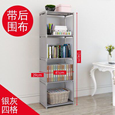 Simple cloth art plastic bookshelf storage table assembly student desktop storage floor cloth bookcase foldable and new