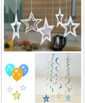 Hollowed Pentagon Bar Ceiling Decorations Christmas Spring Festival Decorations hang out star hanging