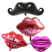 Big Beard Valentine Lips Aluminum Film Balloon Kissme Optical Plate Proposal for Decorative Balloon