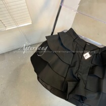 Spot Hair ~ Calvin Luo Tangg Black Splicing Cake Laminated Dress Pants Current Fashion Circle Heat high