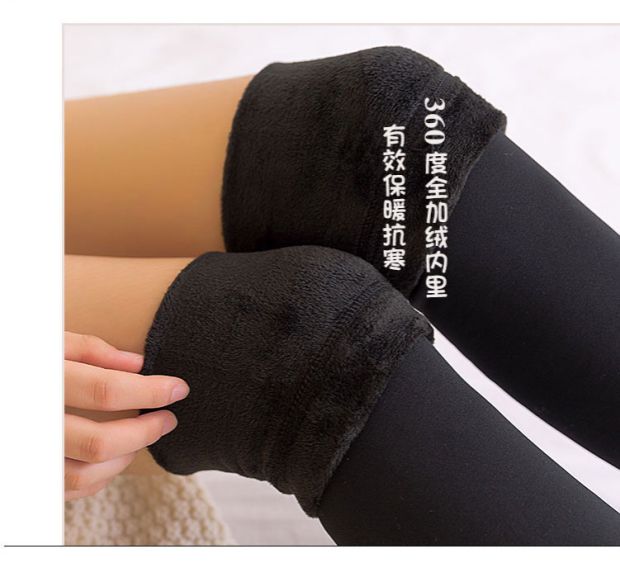 Mùa thu và mùa đông bước trên tất chân phụ nữ cộng với nhung dày đầu gối vớ vớ xà cạp ấm vớ vớ đầu gối chân đế đen mỏng ống dài tất kháng khuẩn 