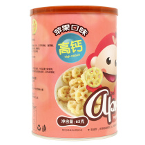 My Little Cai Cai wheel puffs Organic rice childrens high calcium apple flavor 65g send baby snacks