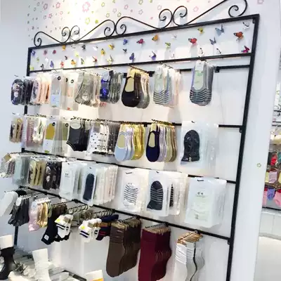 Underwear store display rack wrought iron underwear bra socks shelf wall-mounted single-sided wall-against-wall multi-layer shorts rack